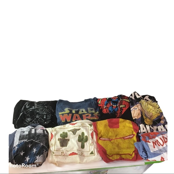 we love fine Other - BUNDLE 8 Star Wars, Superman, Ironman T-shirts XL